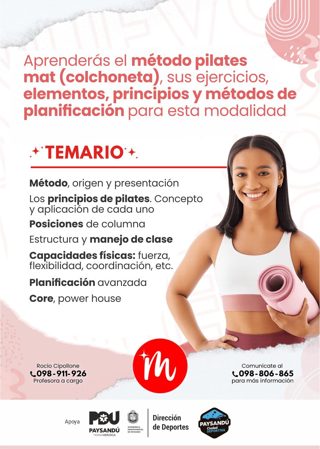 Pieza de difusión con el temario del curso