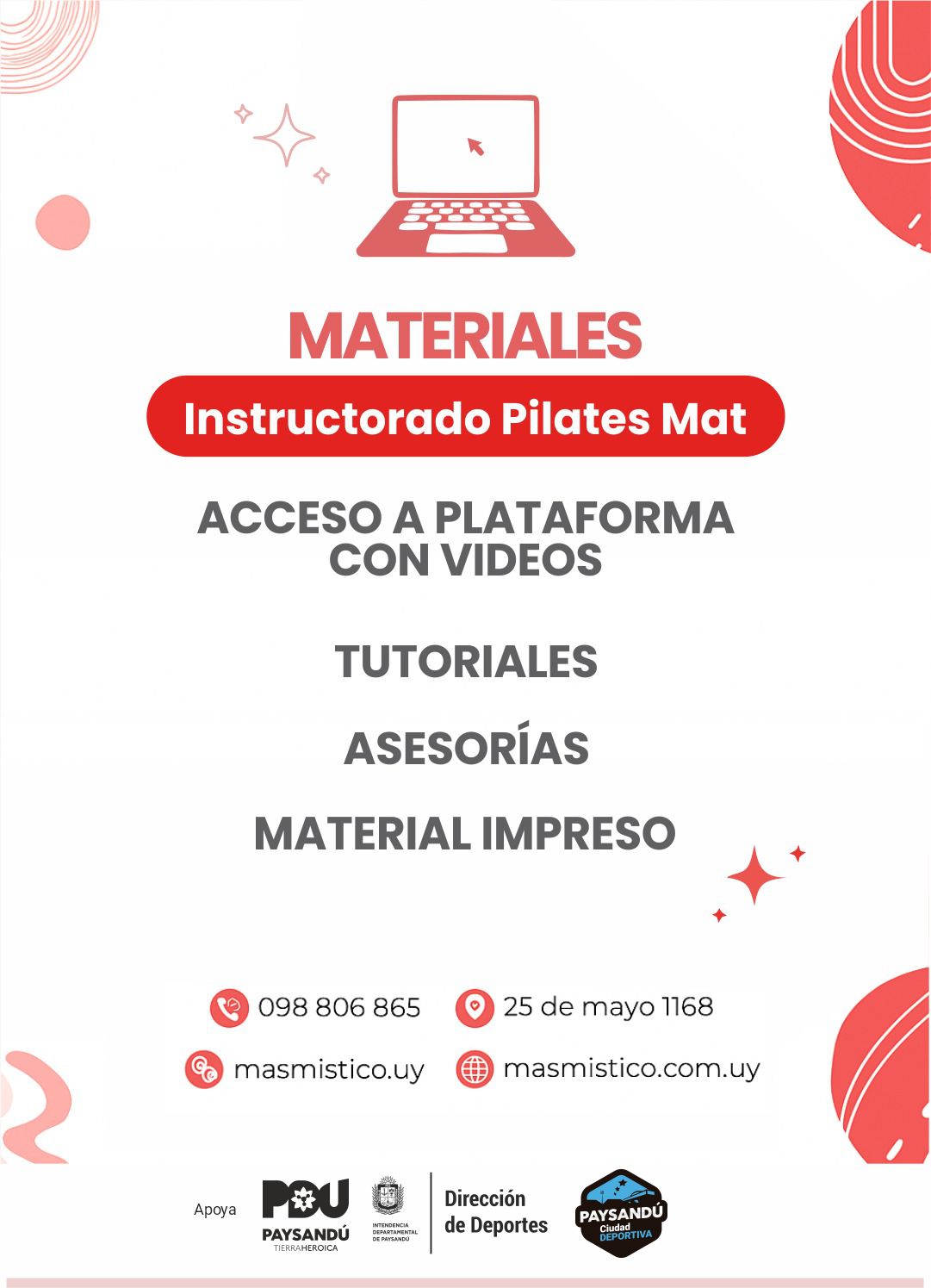 Pieza de difusión con los materiales del curso y logos de auspiciantes